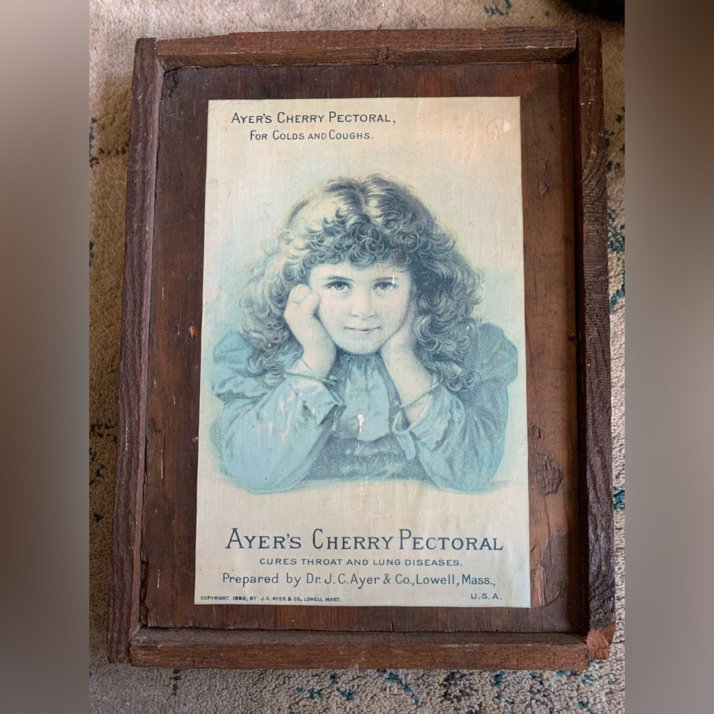 Ayer's Advertising Plaque - Ayer's Cherry Pectoral
On wood
